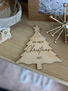 “My First Christmas” Wooden Plaque Tree